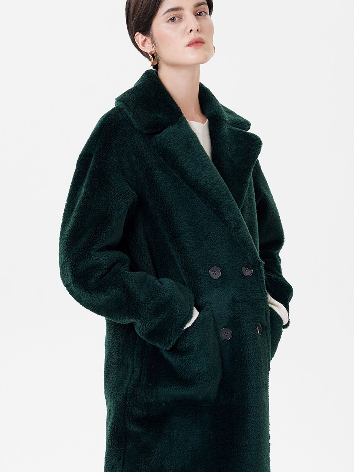 핀블랙(PINBLACK) WOOL REVERSIBLE DUMBLE LONG MUSTANG COAT GREEN