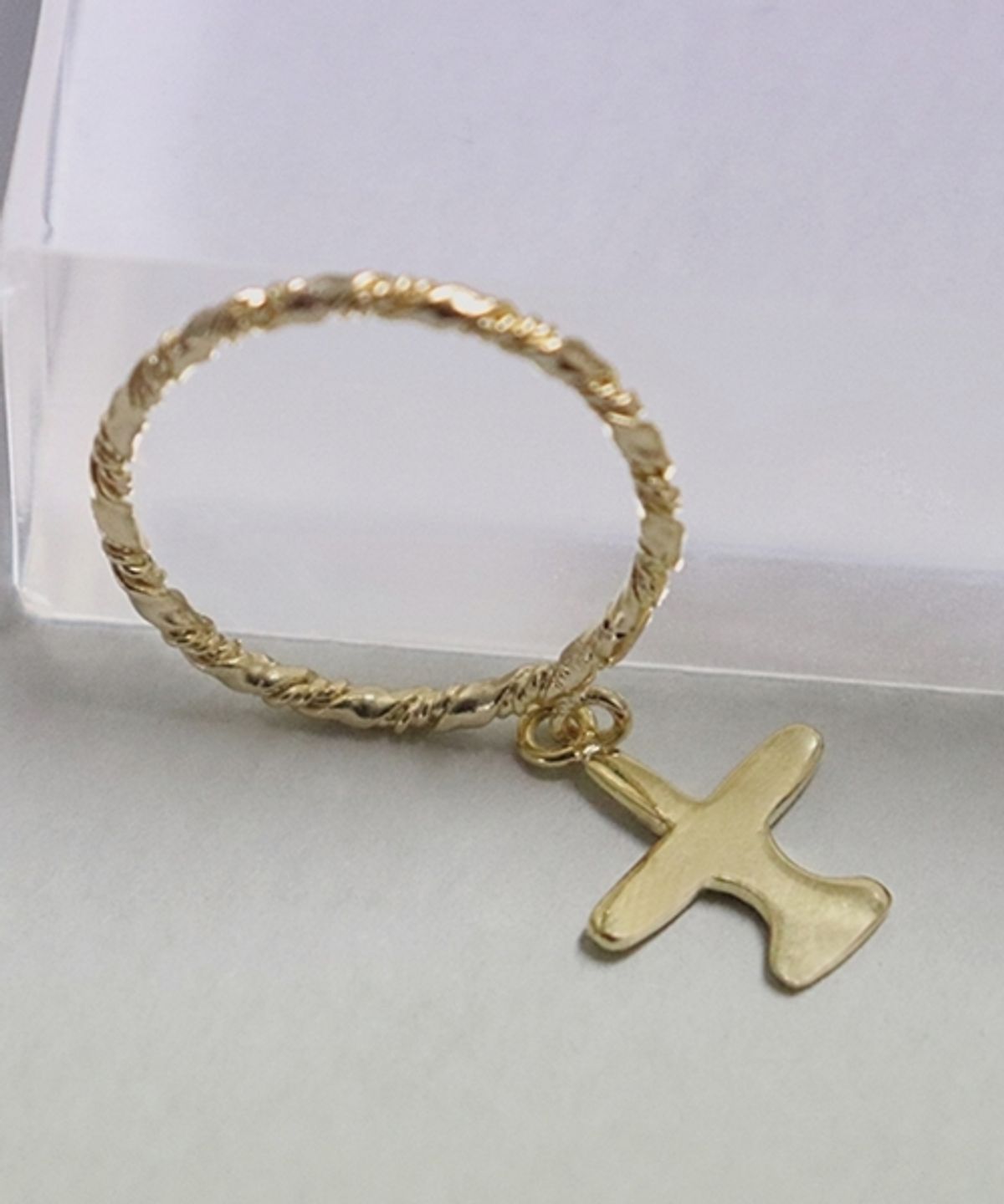 봉보(BONBEAU) Double twist airplane drop Ring 더블 트위스트 링 비행기 달랑이 반지
