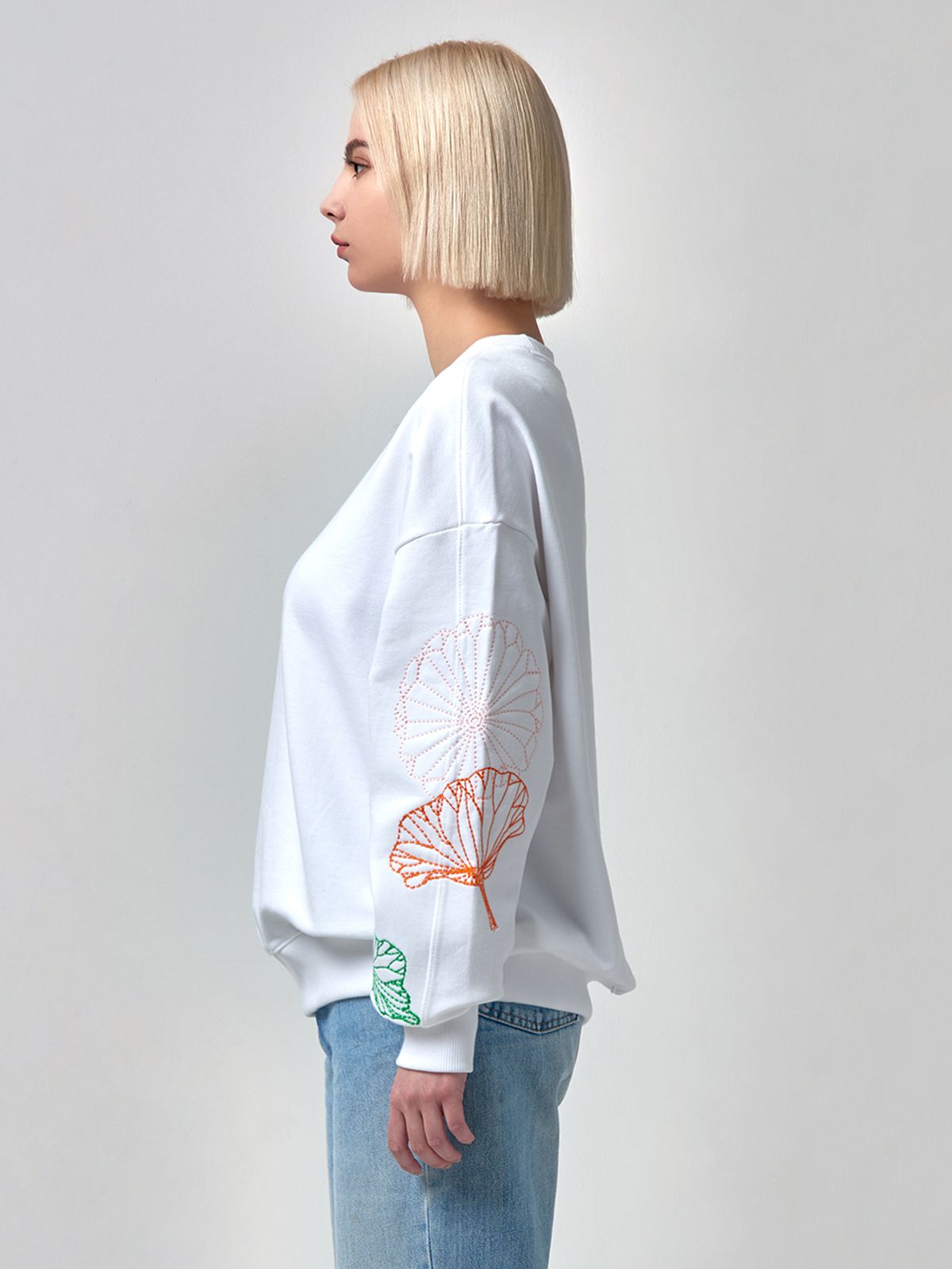 에스에스큐알(SSQR) Women Embroidered Sweatshirt ACC_01_WHITE