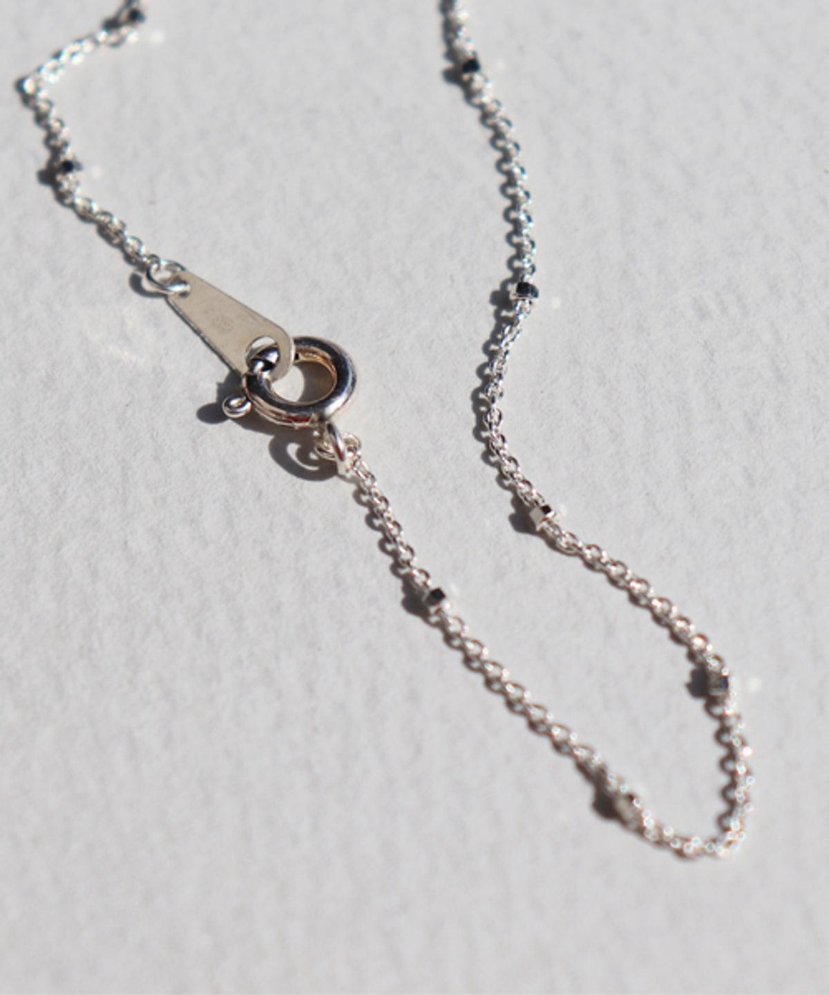 봉보(BONBEAU) Cube chain layered Necklace 롱 실버 체인목걸이