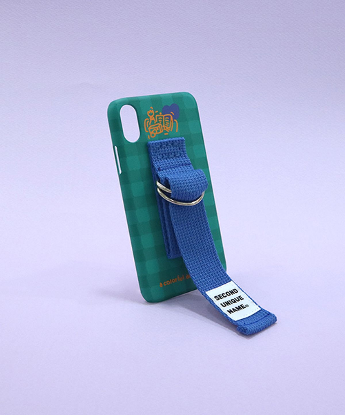세컨드유니크네임(SECOND UNIQUE NAME) SUN CASE HOLLY GREEN RIVER BLUE (CHECK)