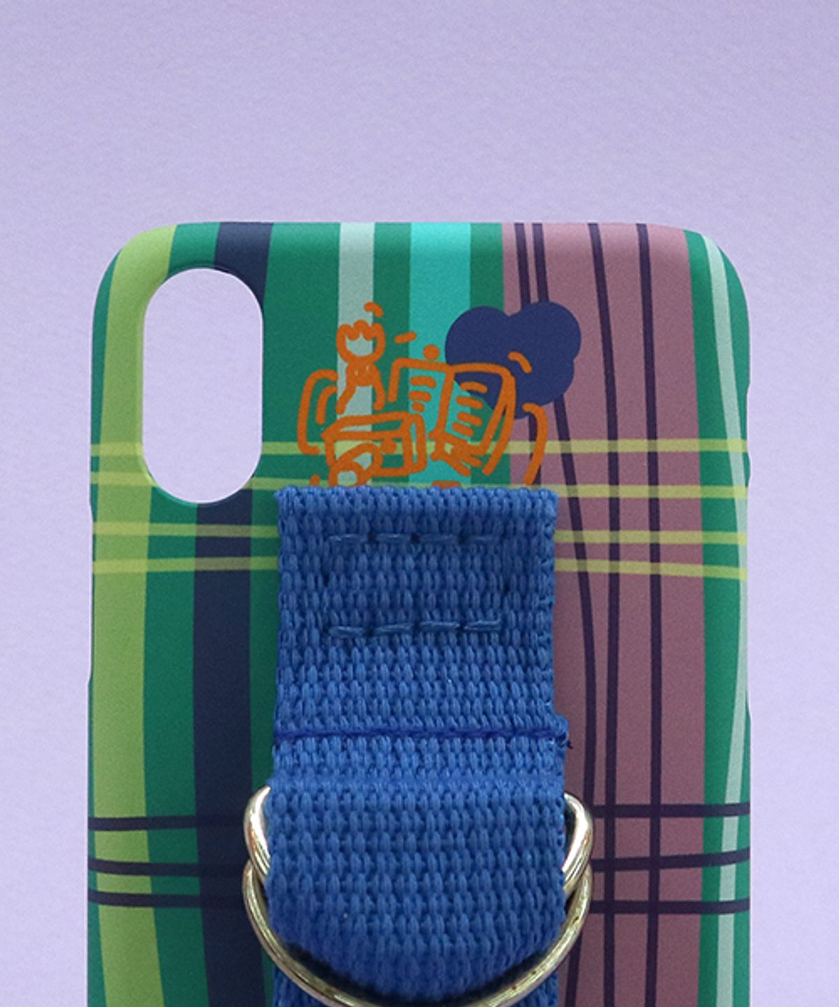 세컨드유니크네임(SECOND UNIQUE NAME) SUN CASE HOLLY GREEN RIVER BLUE (PATTERN)