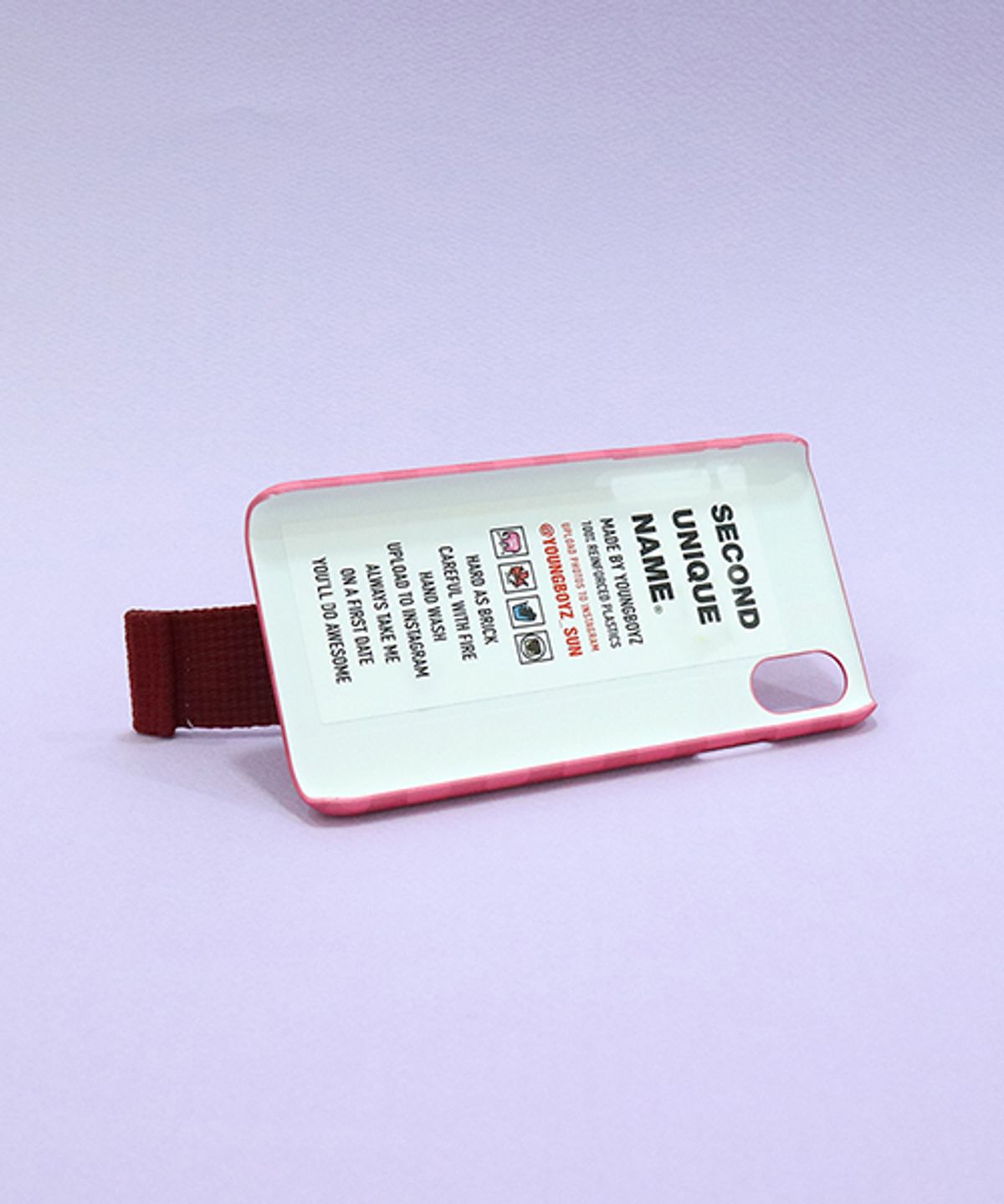 세컨드유니크네임(SECOND UNIQUE NAME) SUN CASE SUGAR CORAL BURGUNDY (CHECK)