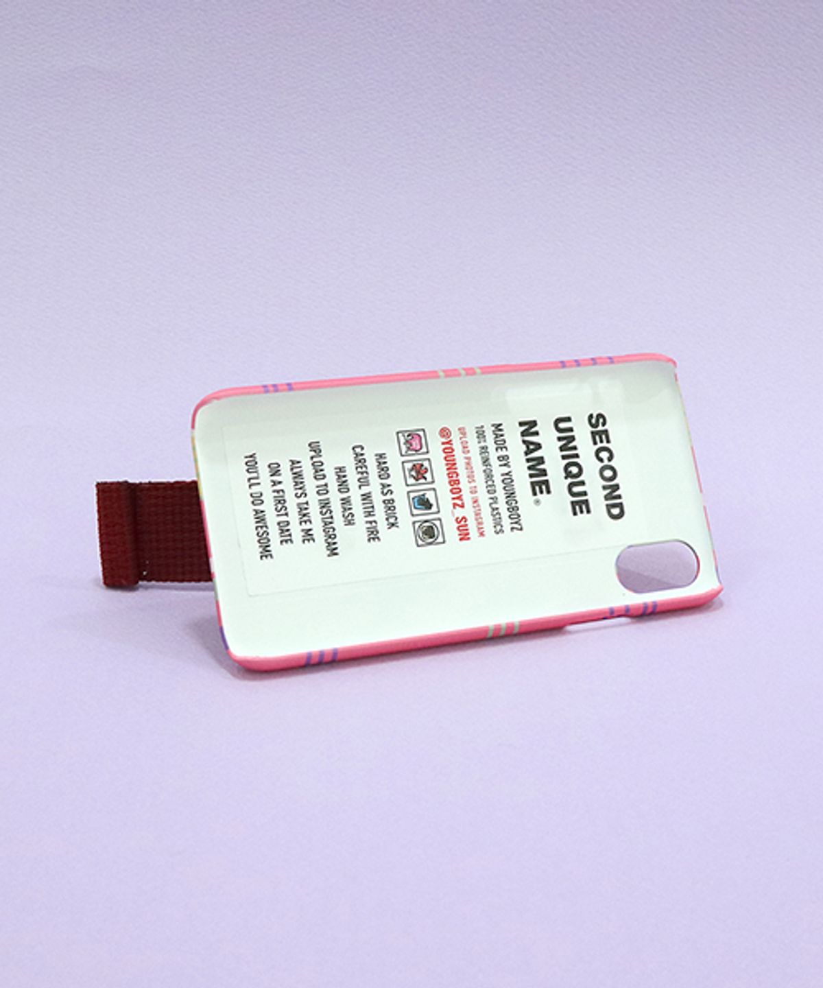 세컨드유니크네임(SECOND UNIQUE NAME) SUN CASE SUGAR CORAL BURGUNDY (PATTERN)