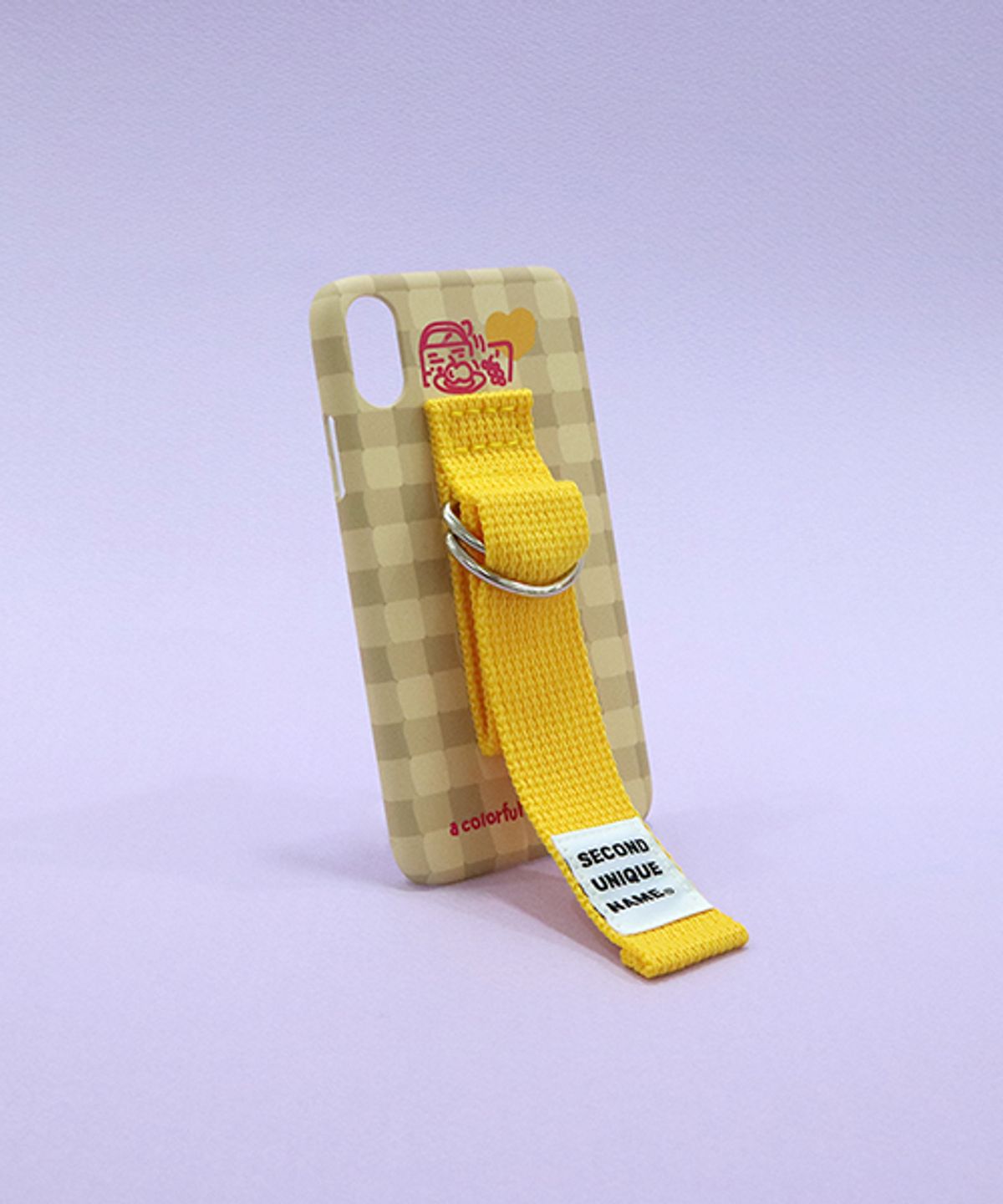 세컨드유니크네임(SECOND UNIQUE NAME) SUN CASE SUNLIGHT BEIGE YELLOW (CHECK)