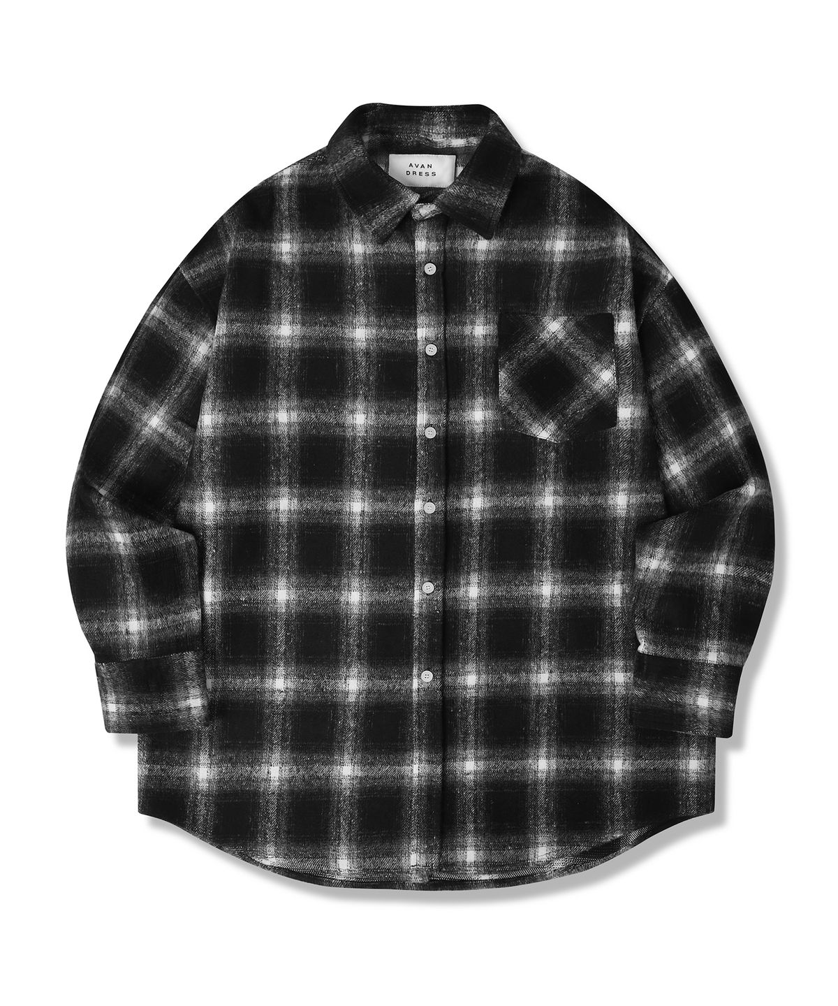 어반드레스(AVANDRESS) UNISEX FLEX CHECK SHIRT BLACK