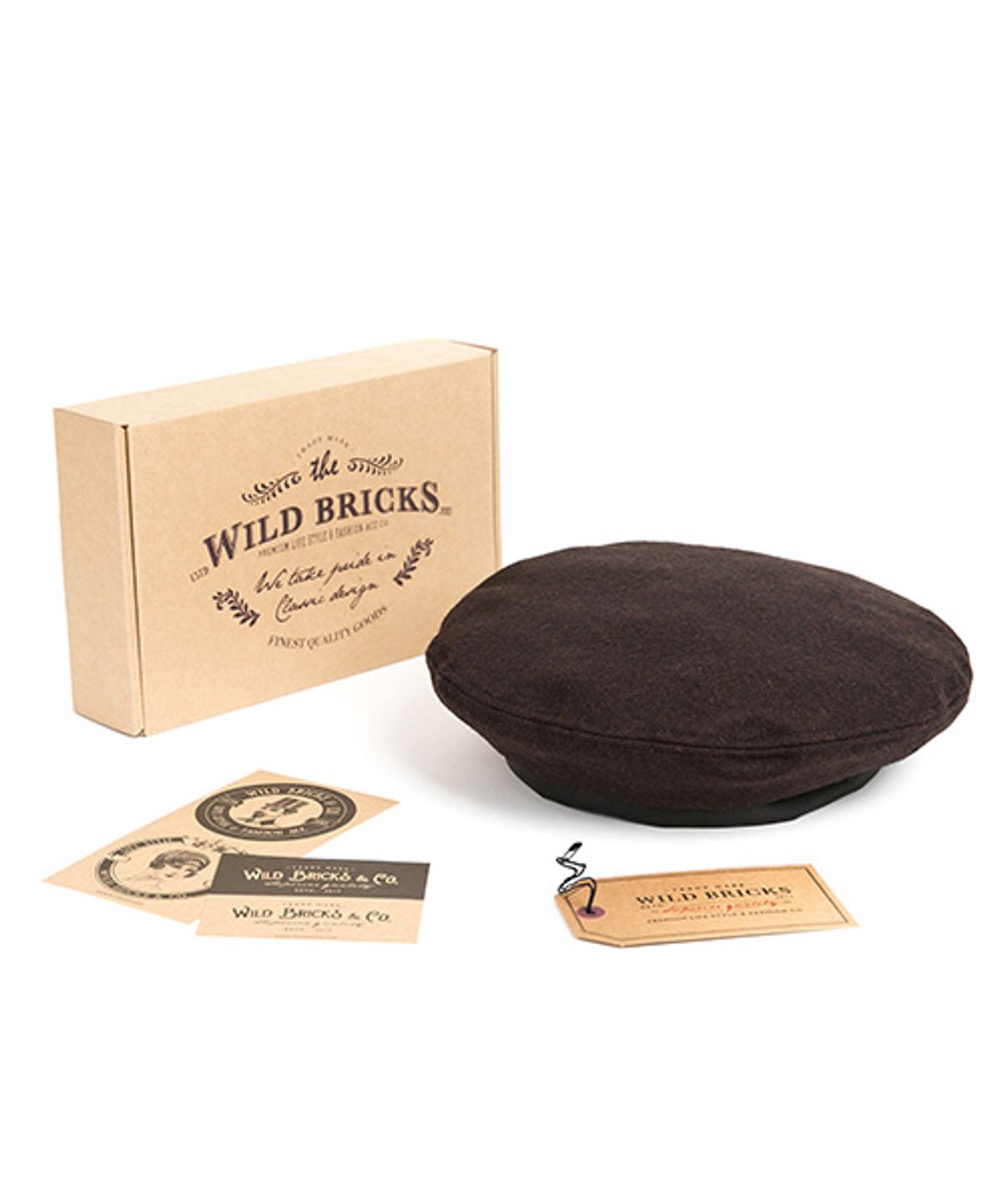 와일드 브릭스(WILD BRICKS) MELTON WOOL FLAT BERET (brown)