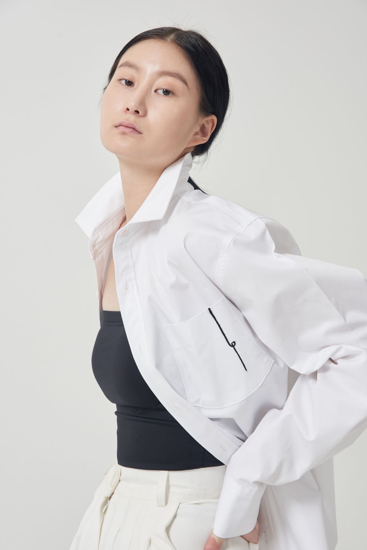 고목(KOMOK) [Project 2] Unisex line shirts (Black line)