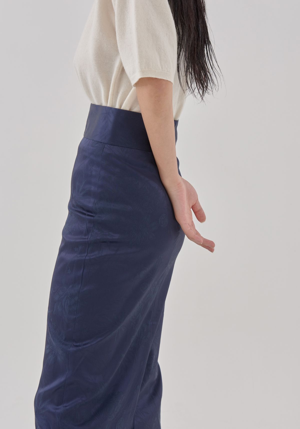 고목(KOMOK) Korea flower skirts-Navy