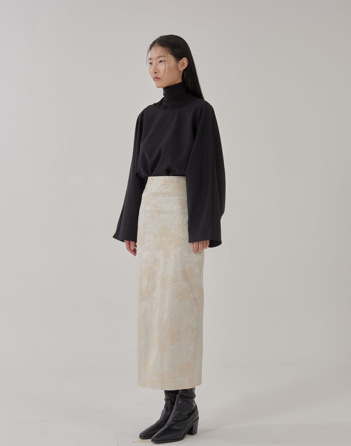 고목(KOMOK) Korea flower skirts-Beige