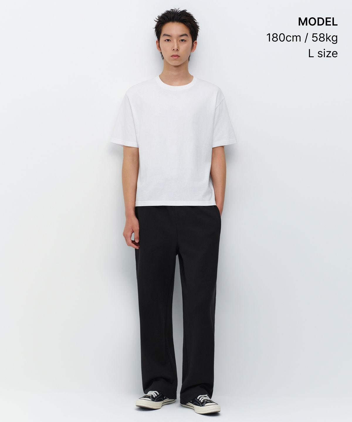 무신사 스탠다드(MUSINSA STANDARD) 라운지 스웨트 팬츠 [블랙]