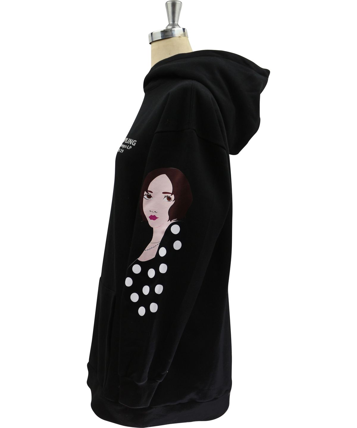 리플링(LEAPLING) BLACK HOODIE (도트여자)