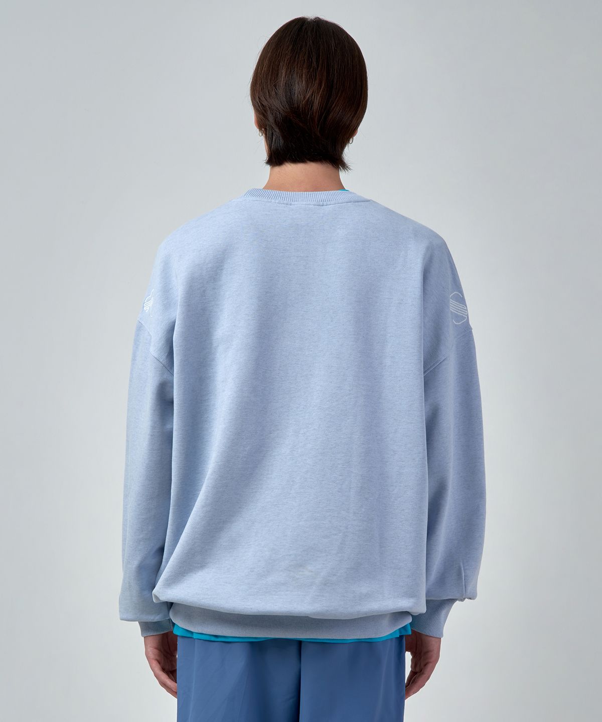 에스에스큐알(SSQR) Unisex Embroidered Sweatshirt ZOC_02_M.BLUE_LARGE