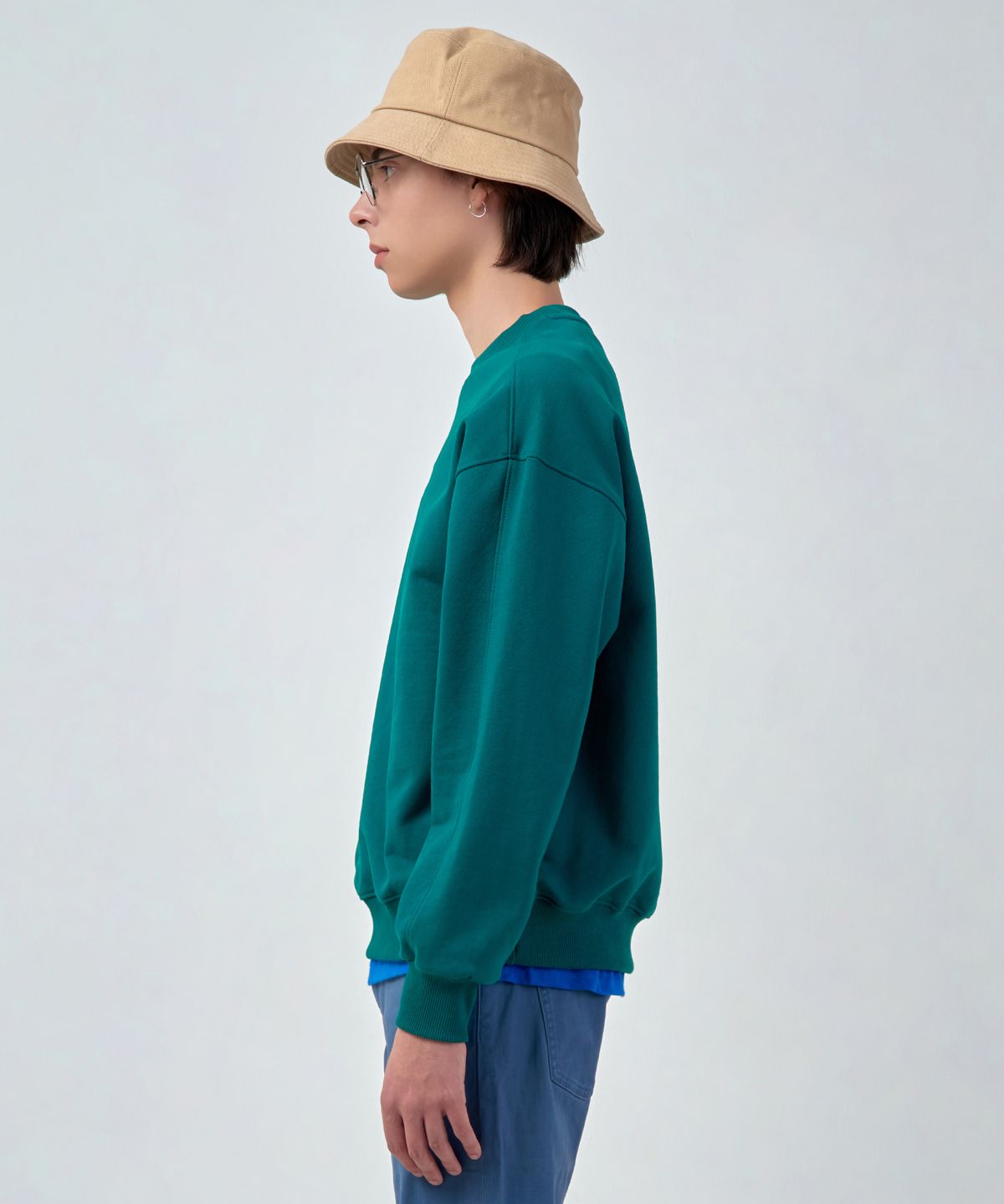 에스에스큐알(SSQR) Unisex Embroidered Sweatshirt VAN_01_GREEN_LARGE