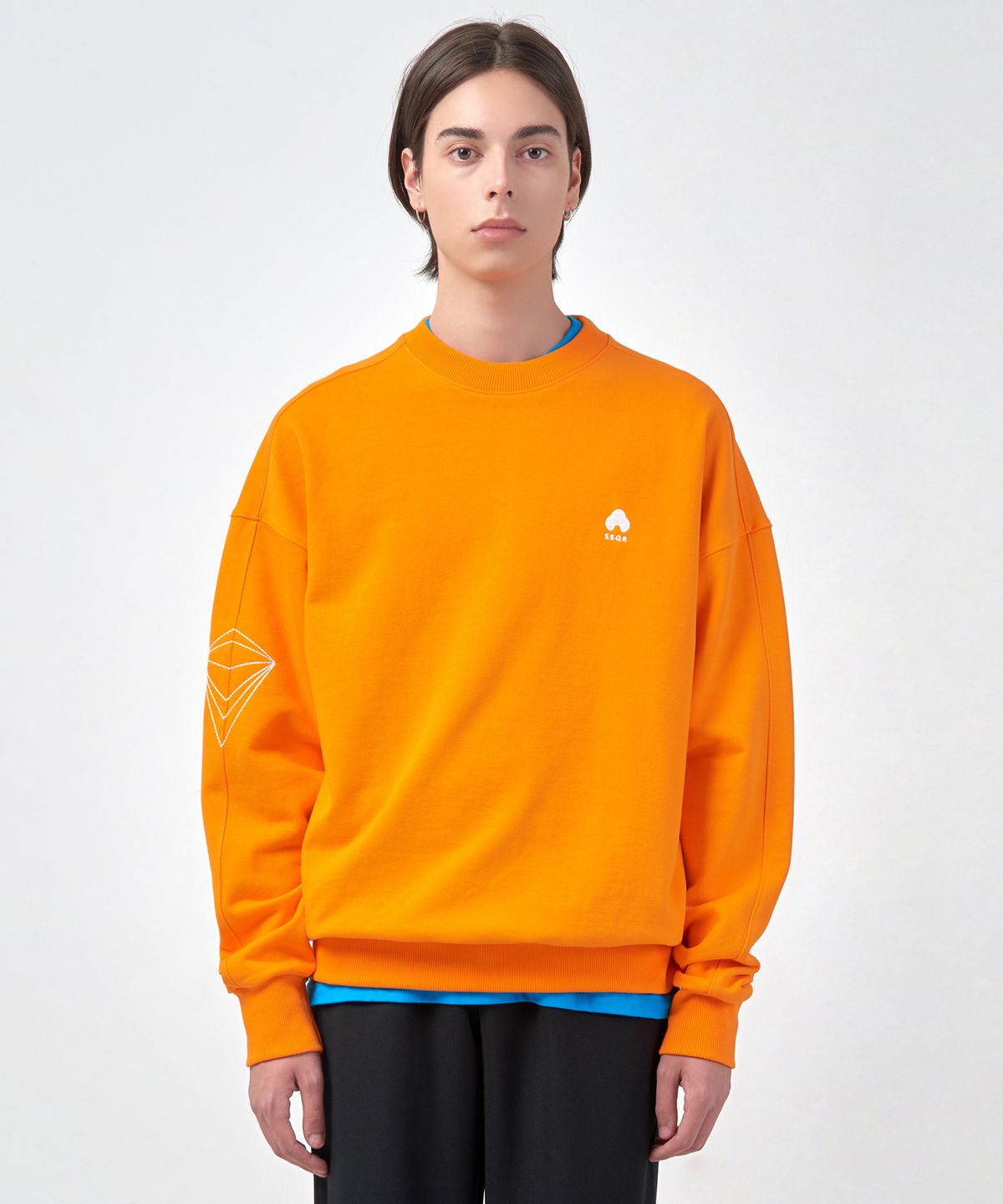 에스에스큐알(SSQR) Unisex Embroidered Sweatshirt ACC_02_ORANGE_LARGE