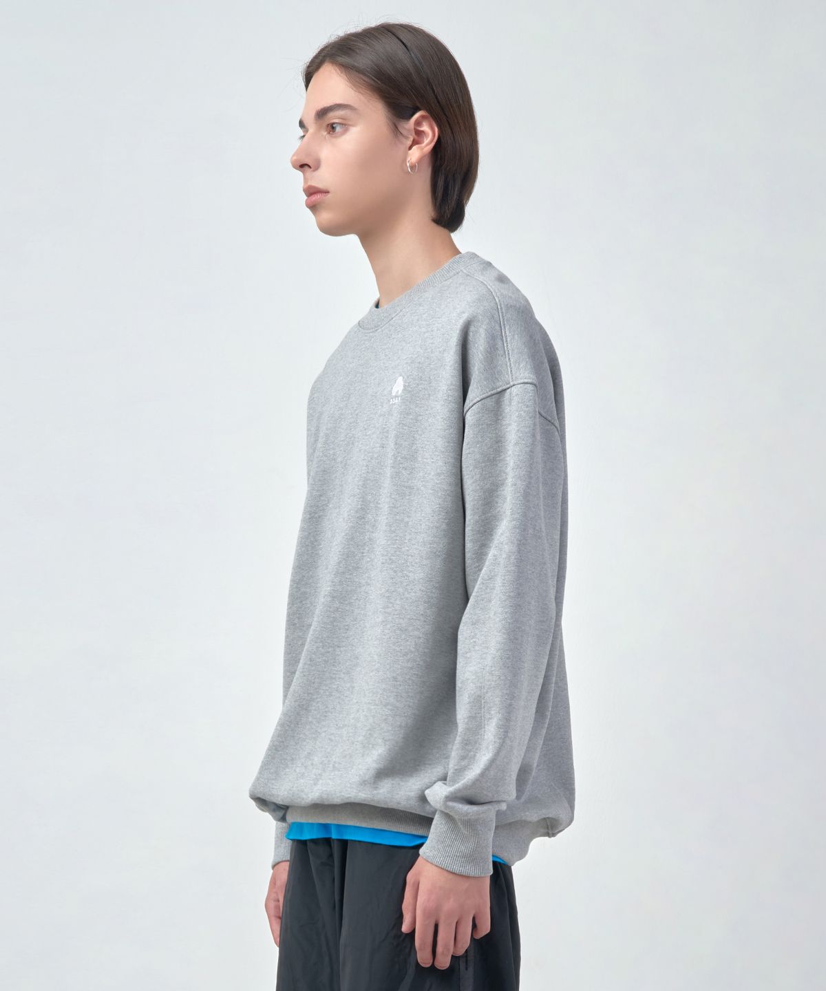 에스에스큐알(SSQR) Unisex Embroidered Sweatshirt VAN_01_M.GRAY_LARGE