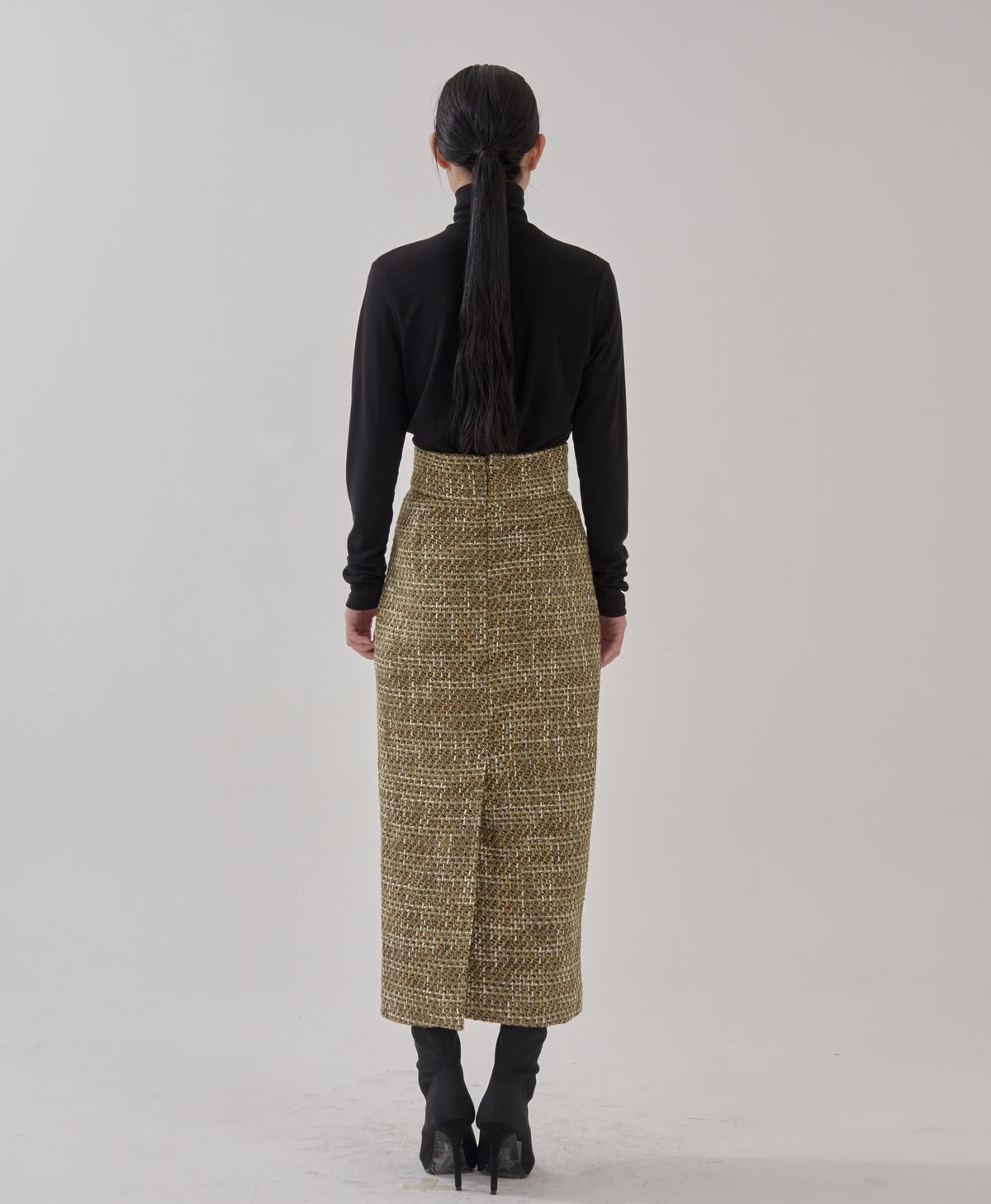 고목(KOMOK) Olive tweed skirts