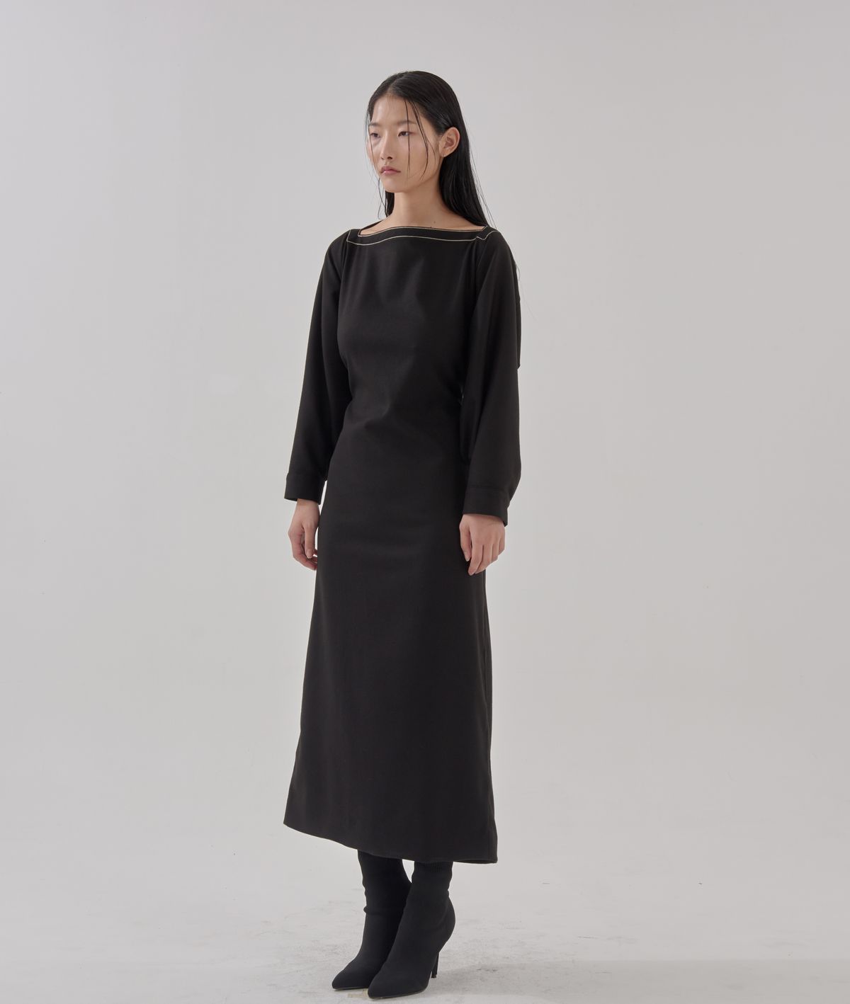 고목(KOMOK) 저고리 스티치 원피스 (Jeogori stitch one piece-black)