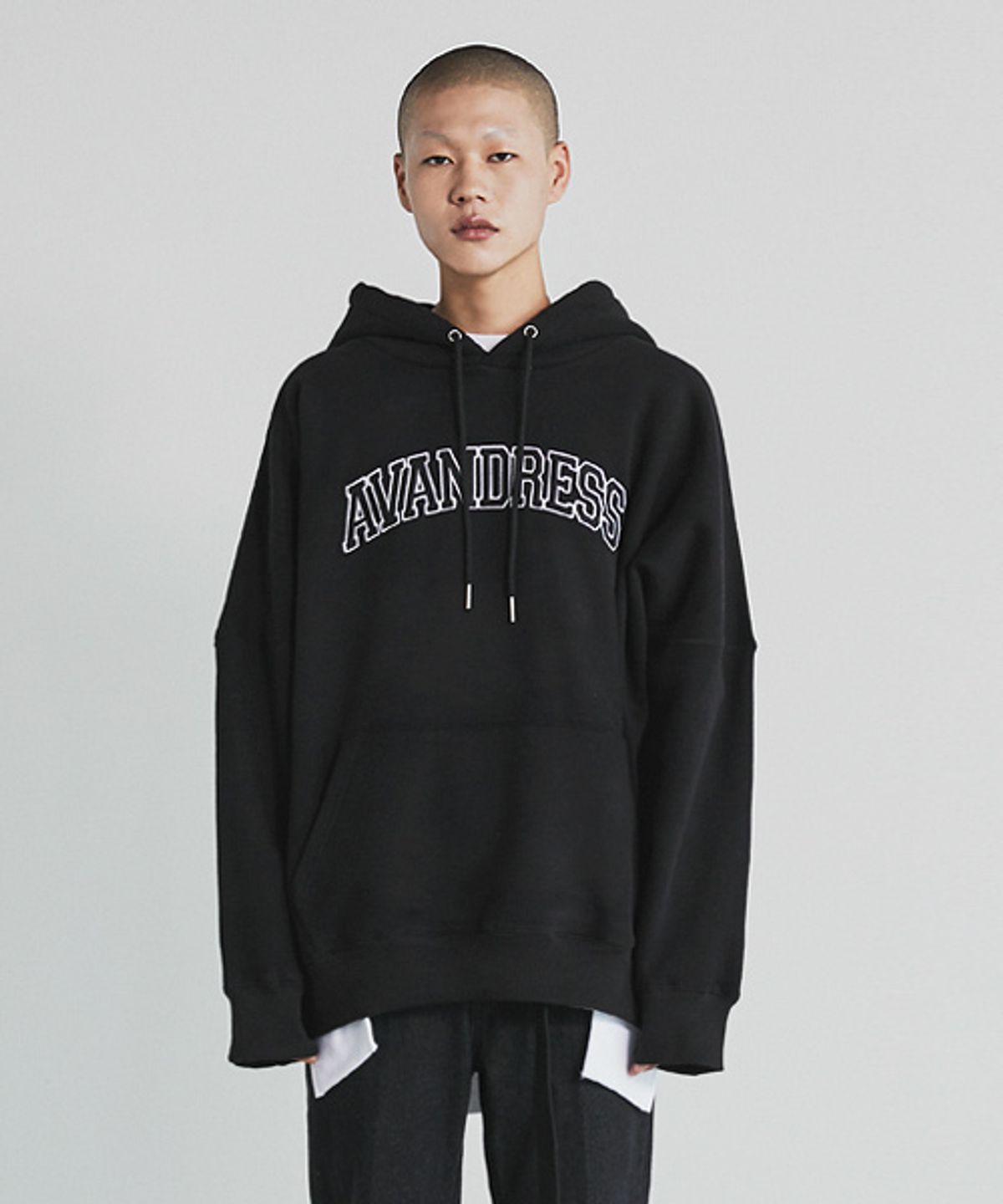 어반드레스(AVANDRESS) UNISEX OVERFIT APPLIQUE HOODIE - 3COL
