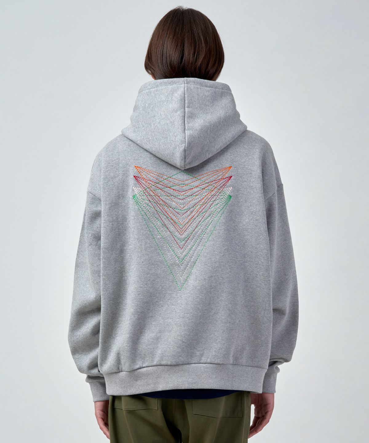 에스에스큐알(SSQR) Unisex Embroidered Hooded Sweatshirt HD_02_M.GRAY_LARGE