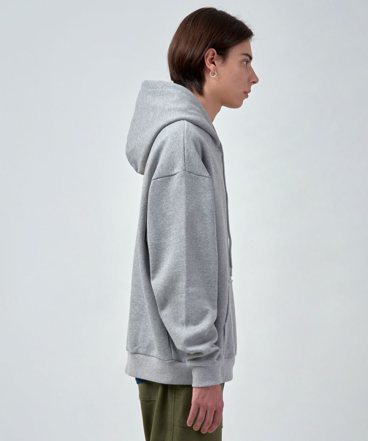 에스에스큐알(SSQR) Unisex Embroidered Hooded Sweatshirt HD_02_M.GRAY_LARGE