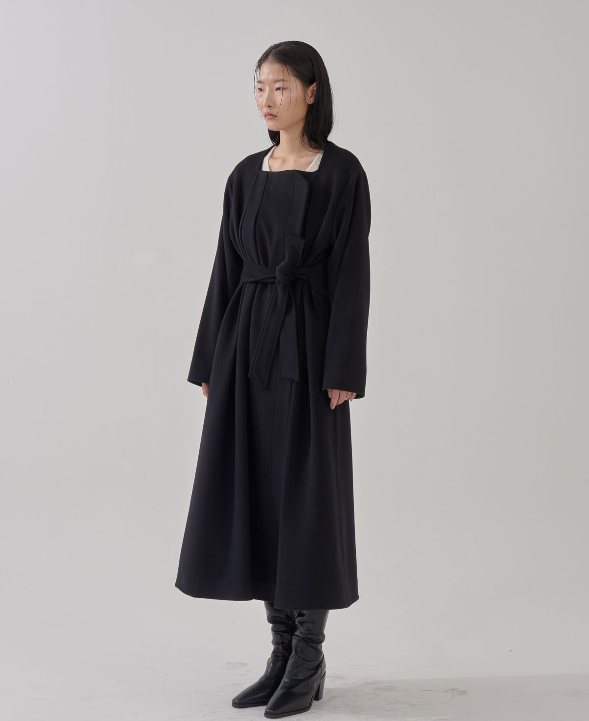 고목(KOMOK) 두루마기 원피스 코트 (Durumagi one piece coat-Black)