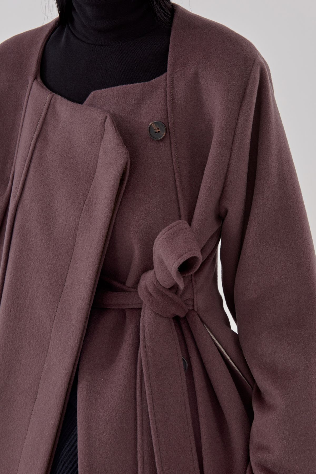 고목(KOMOK) 두루마기 원피스 코트 (Durumagi one piece coat-Deep brown)