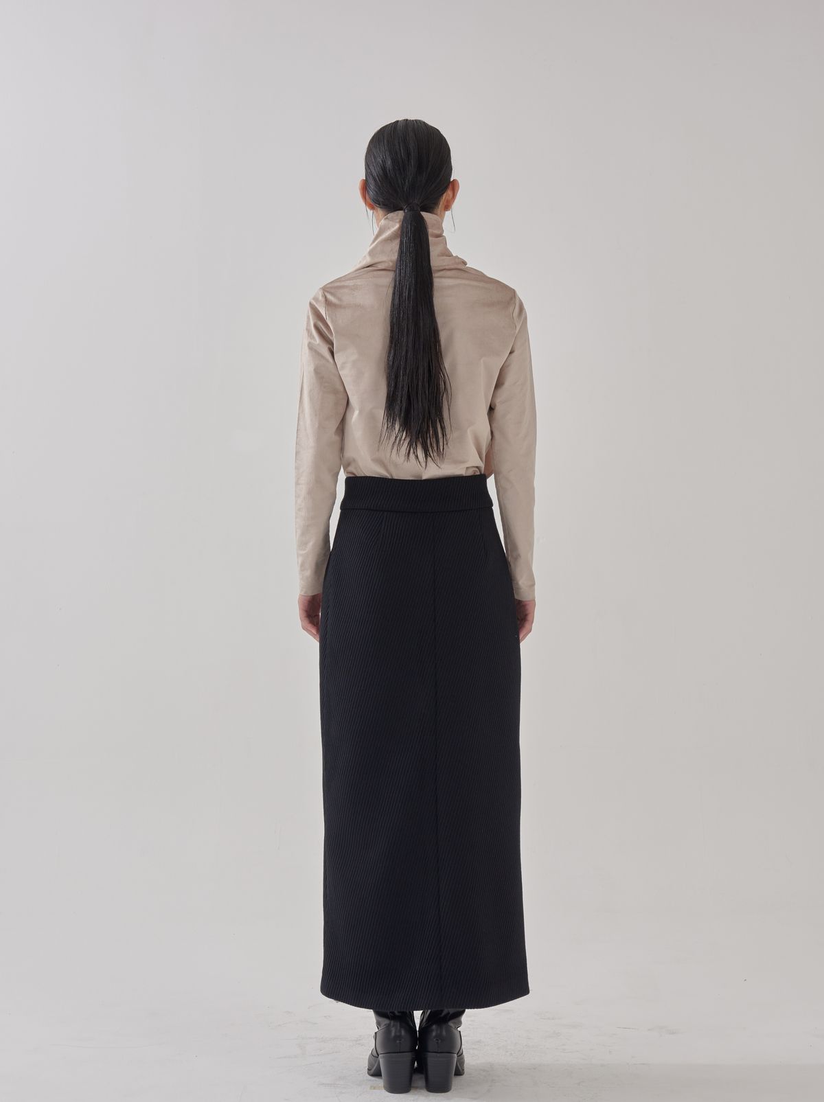 고목(KOMOK) 여밈 스커트 (Layered skirts-Black)