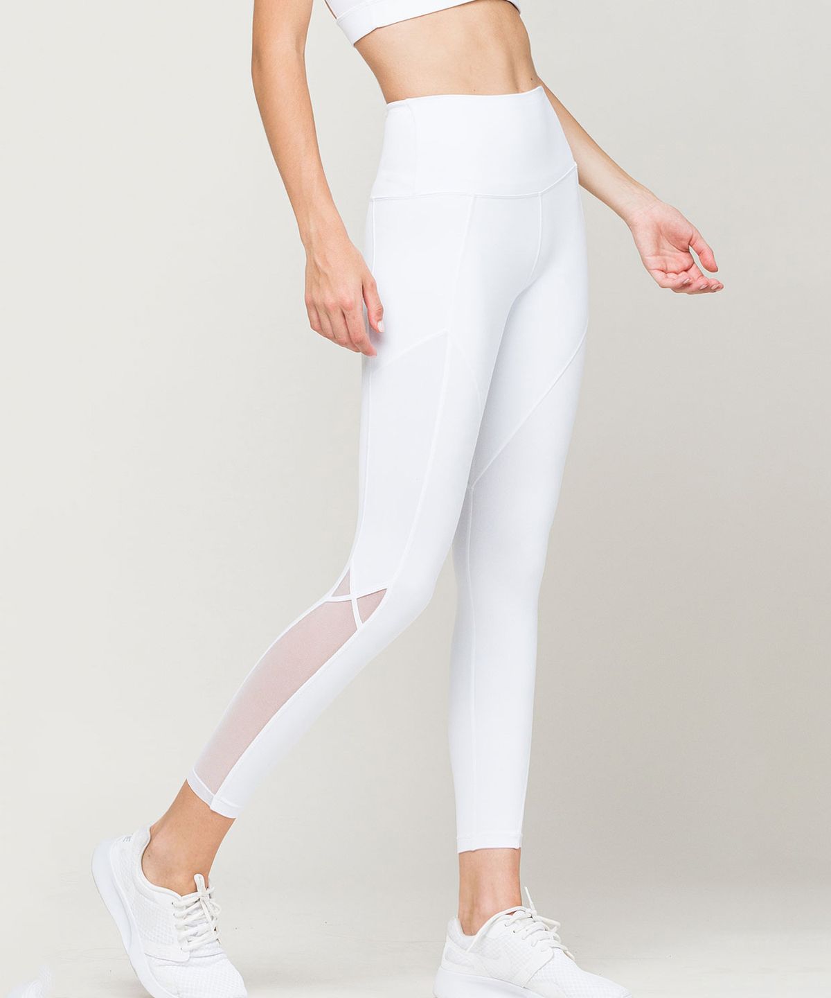 인지액티브(INJIACTIVE) SIDE MESH TIGHT 화이트