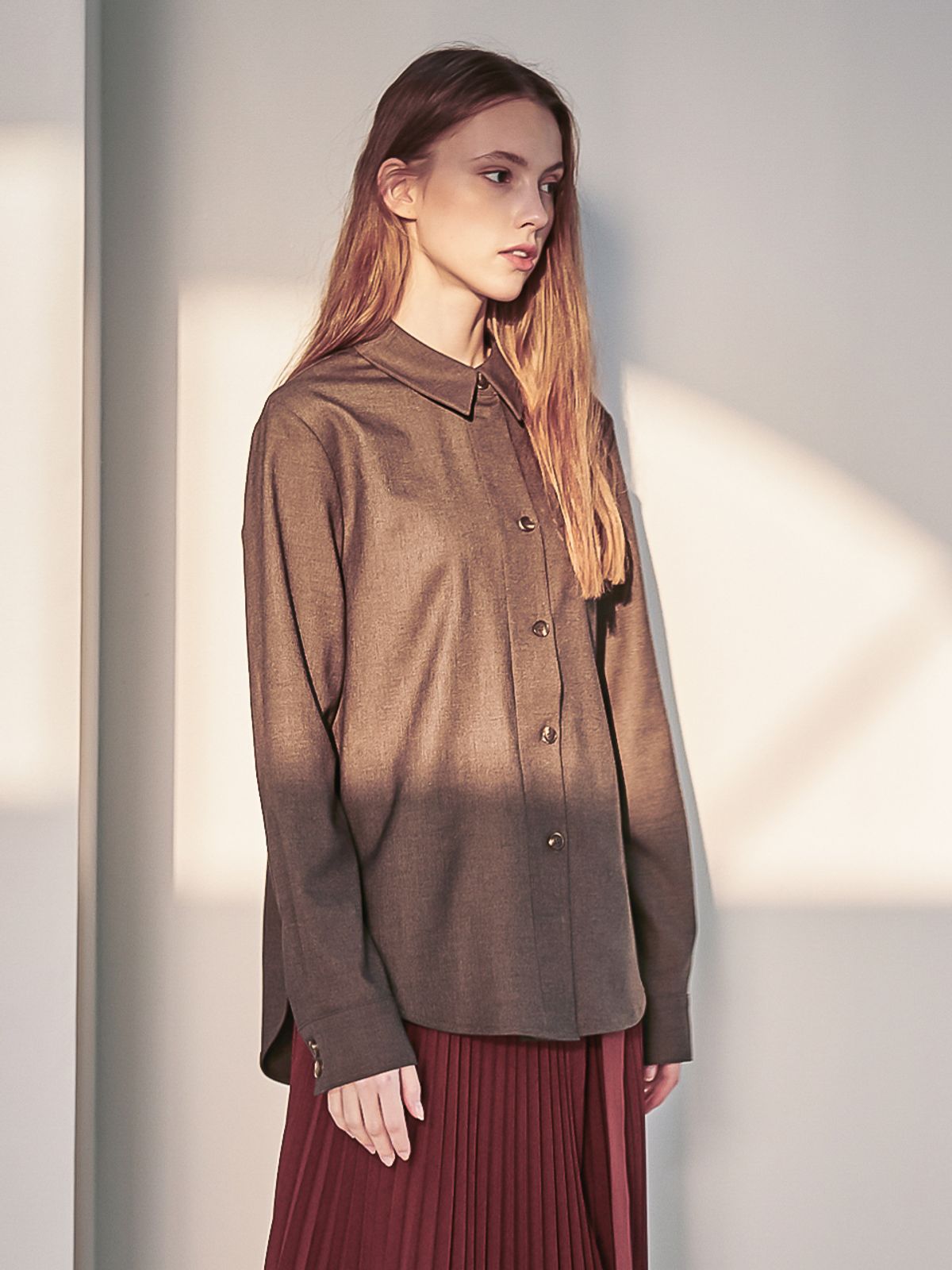 아쿠드(ACUD) Gaia Blouse_Coffee