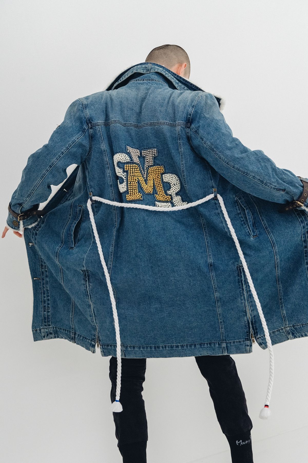 모빈스알(MOVINS.R) AURA OVIS DENIM COAT WASHED BLUE