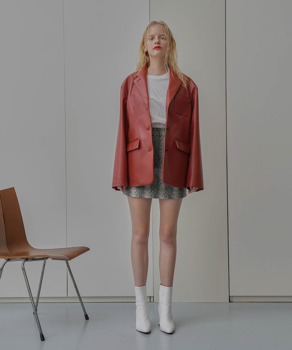 온느(ONNE) Oversized Lamb Skin Jacket Brown