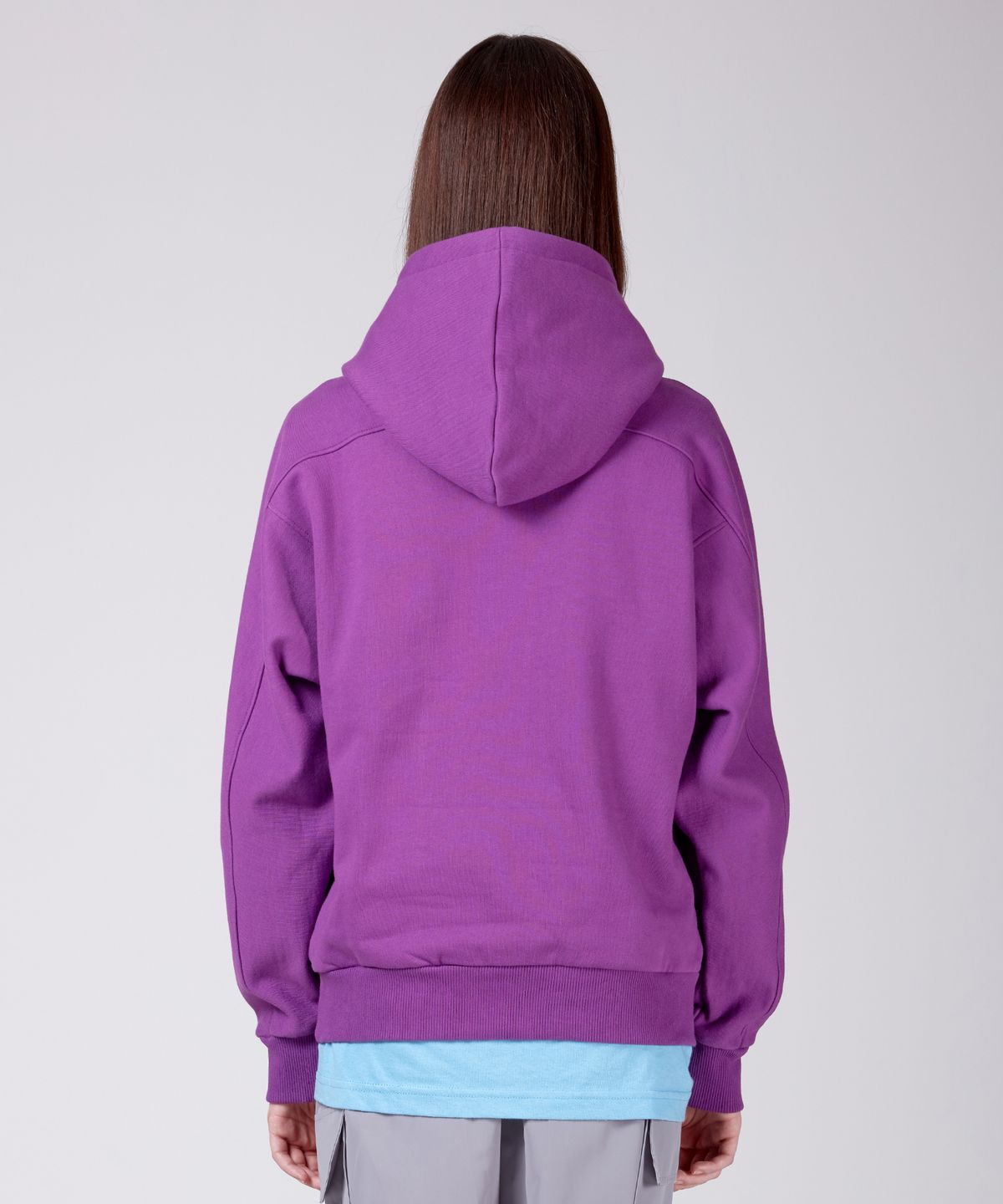 에스에스큐알(SSQR) Unisex Embroidered Hooded Sweatshirt KIZ_H_01_PURPLE_MEDIUM