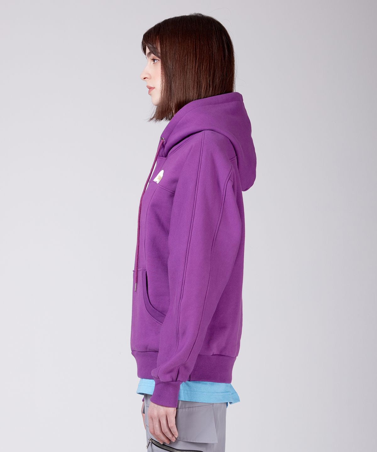 에스에스큐알(SSQR) Unisex Embroidered Hooded Sweatshirt KIZ_H_01_PURPLE_MEDIUM