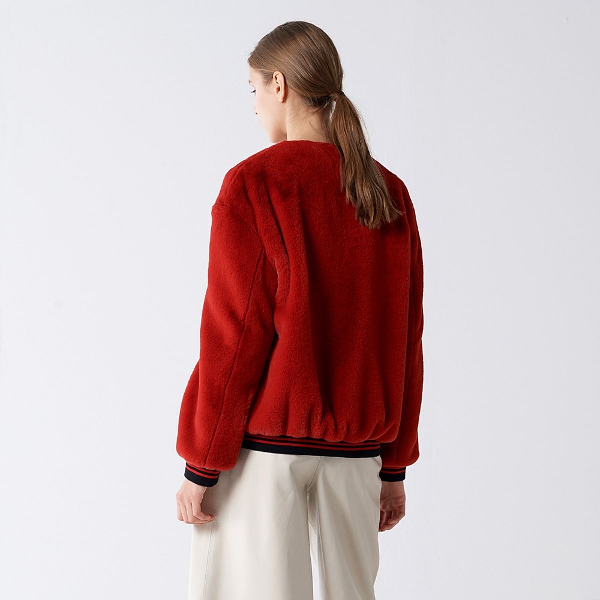 핀블랙(PINBLACK) SHORT MUSTANG BLOUSON RED