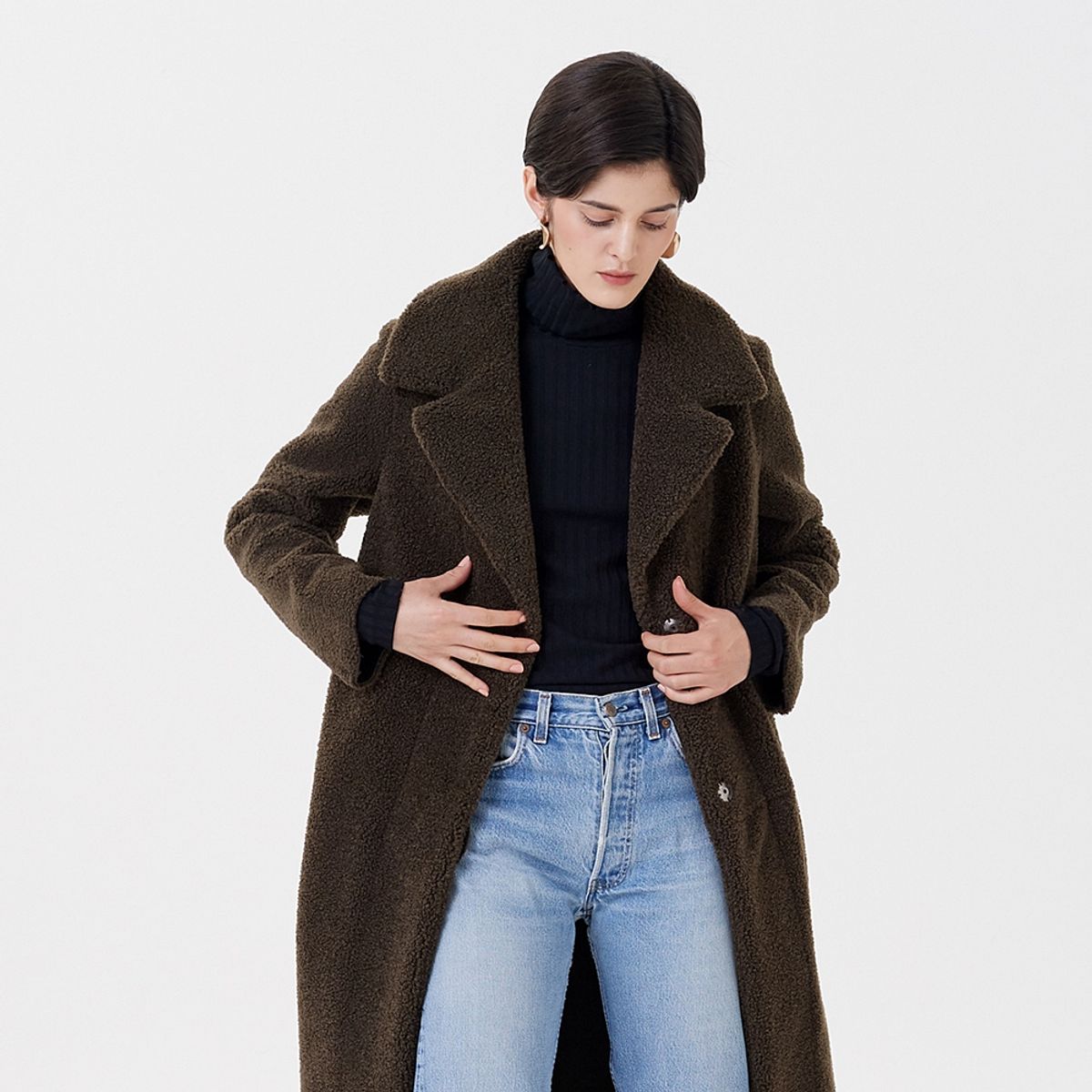 핀블랙(PINBLACK) REVERSIBLE MUSTANG  LONG COAT KHAKI