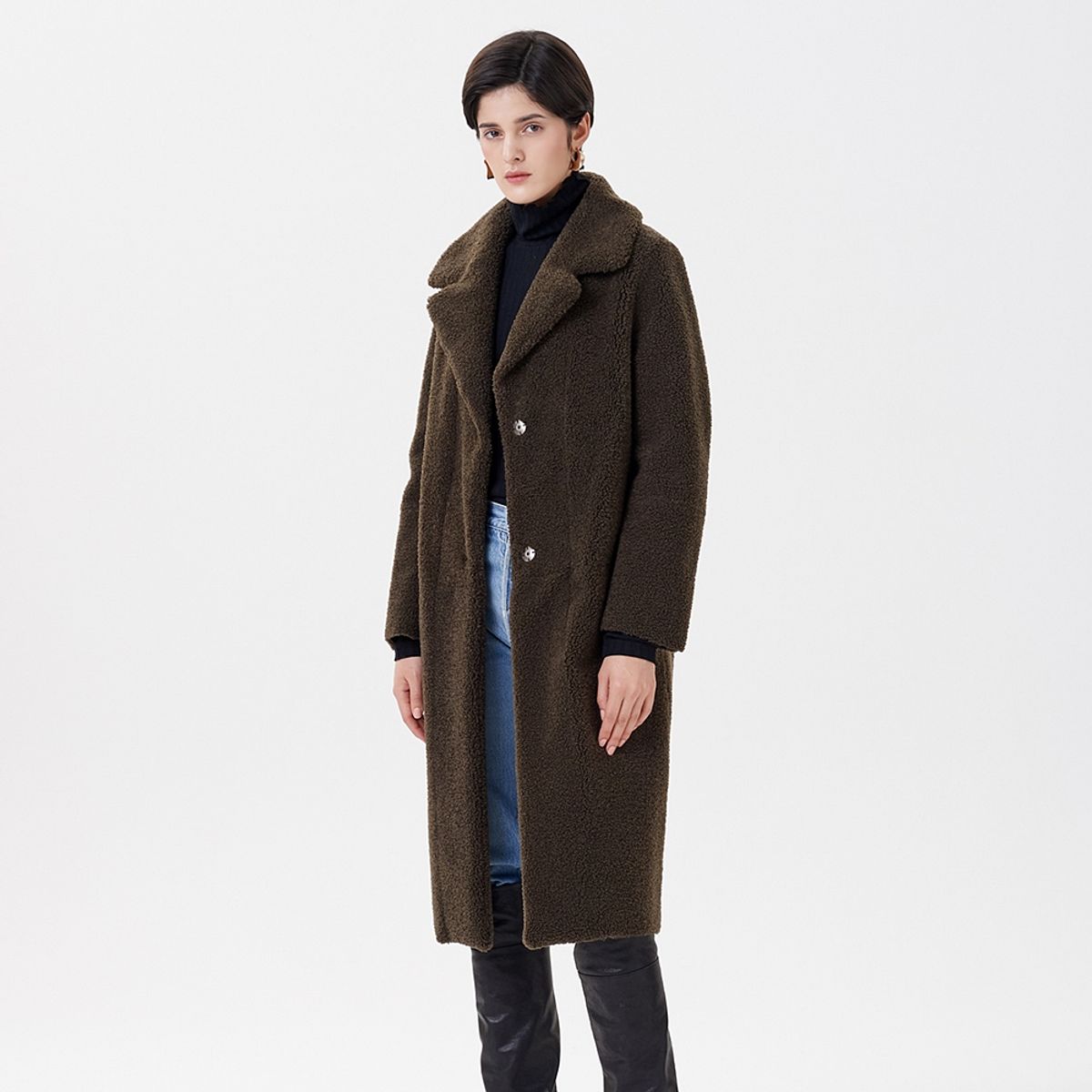 핀블랙(PINBLACK) REVERSIBLE MUSTANG  LONG COAT KHAKI