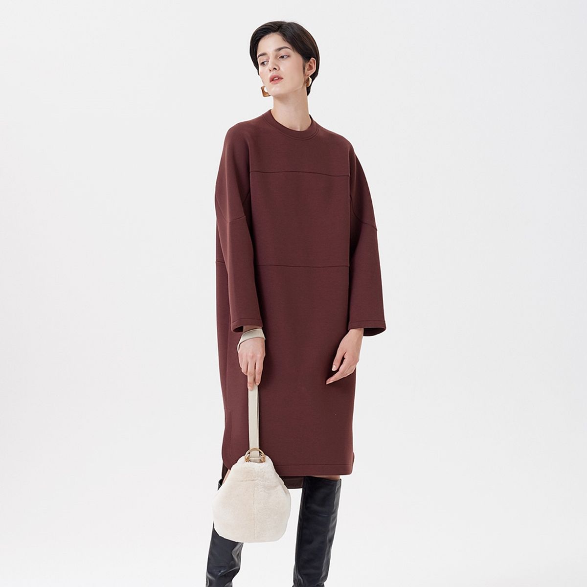 핀블랙(PINBLACK) TURTLE KNIT ONE-PIECE WINE