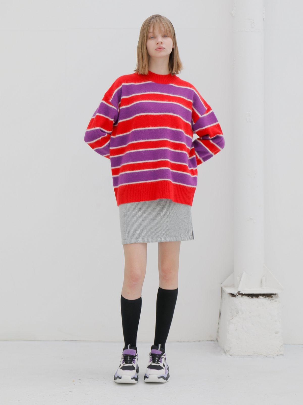느와(NOIR) Twill Skirt
