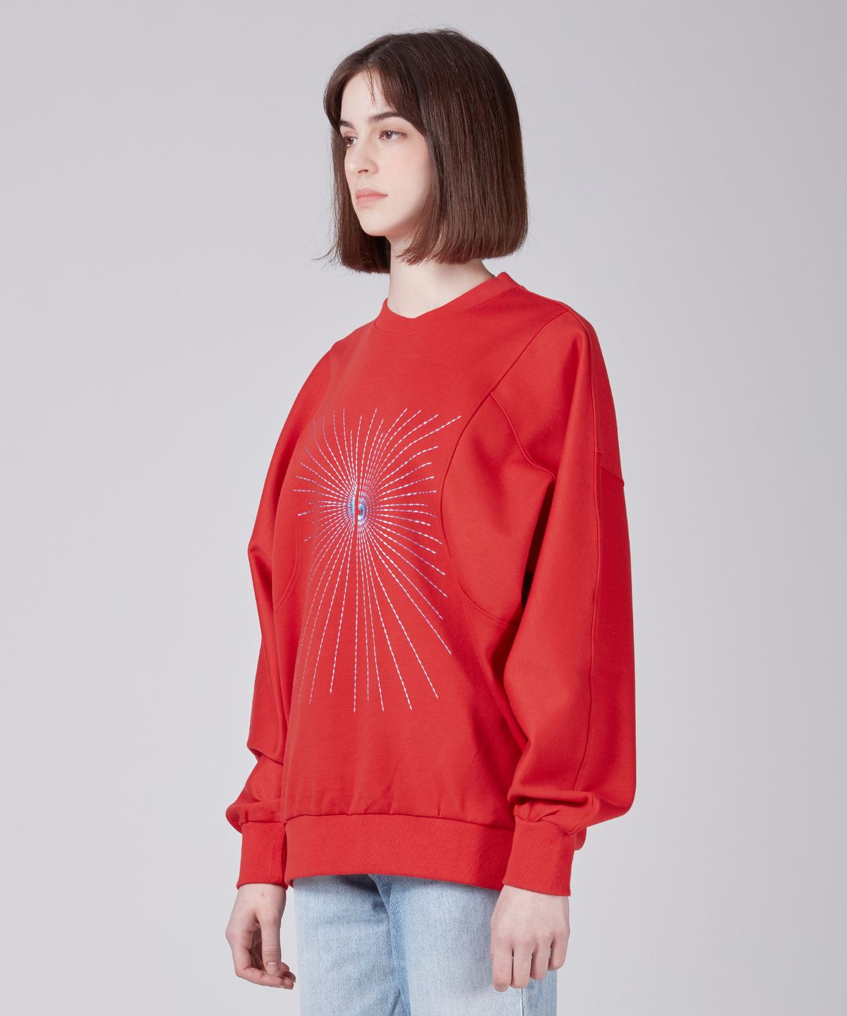 에스에스큐알(SSQR) Women embroidered Sweatshirt ZOC_01_RED