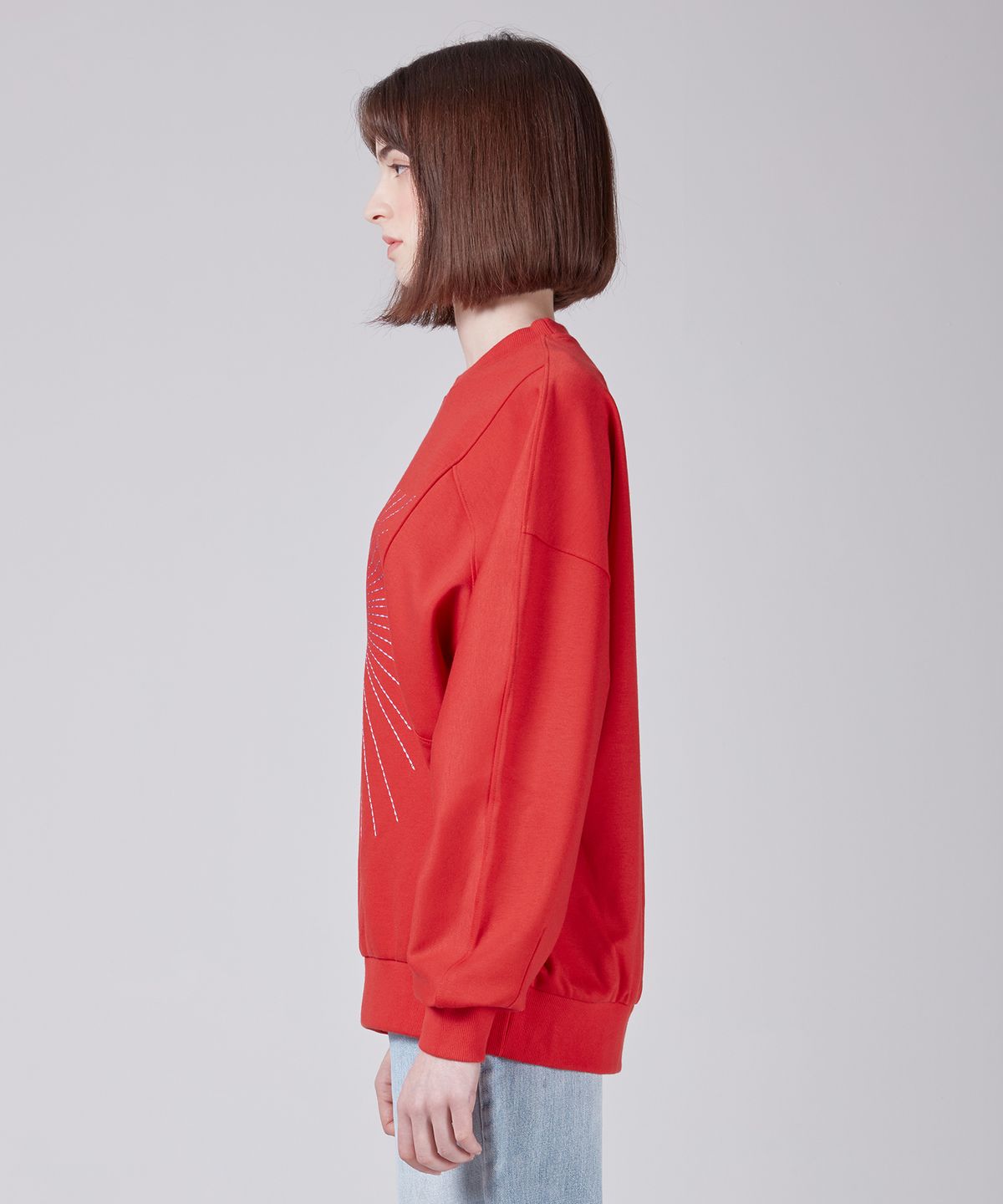 에스에스큐알(SSQR) Women embroidered Sweatshirt ZOC_01_RED