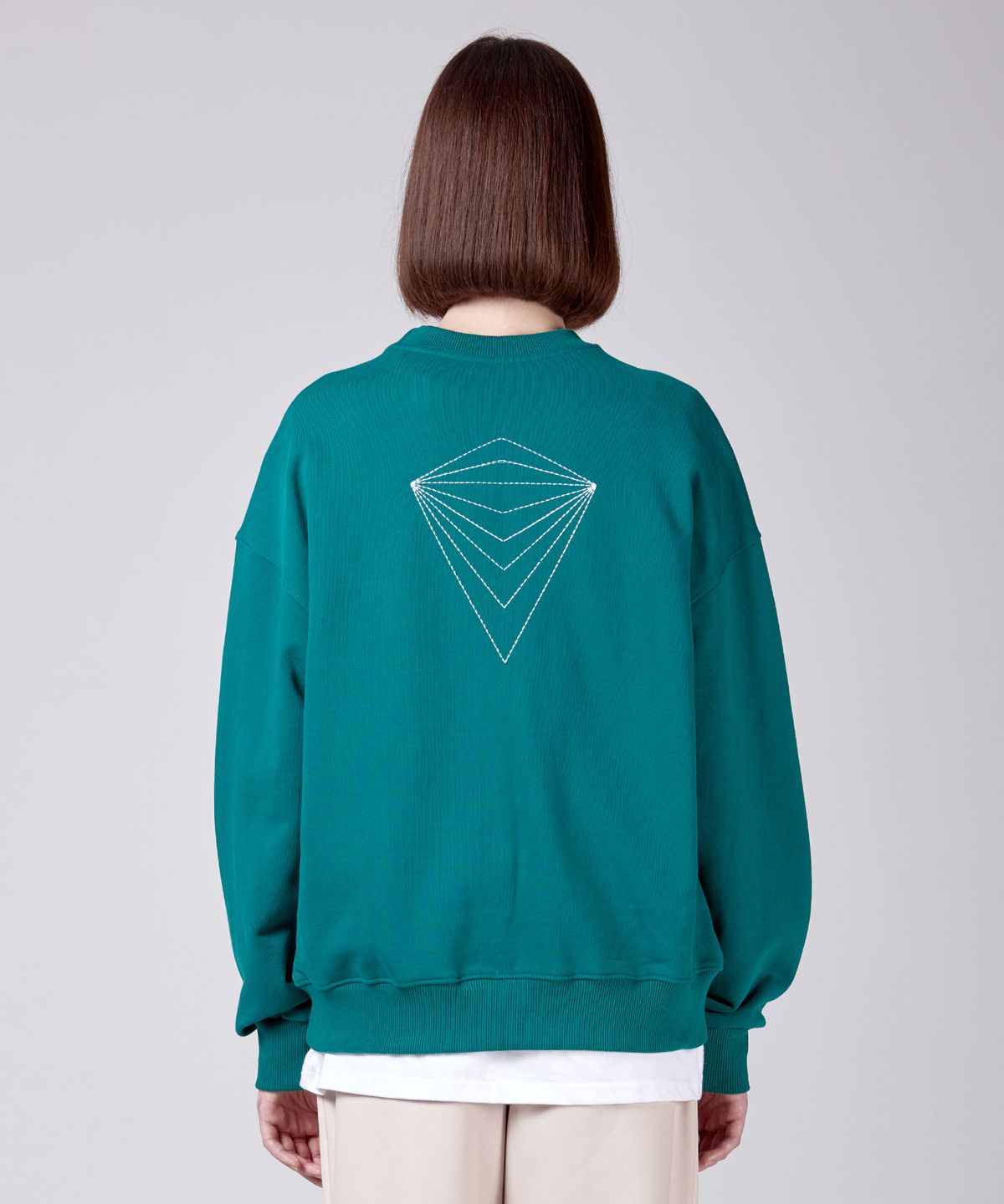 에스에스큐알(SSQR) Unisex Embroidered Sweatshirt VAN_01_GREEN_MEDIUM
