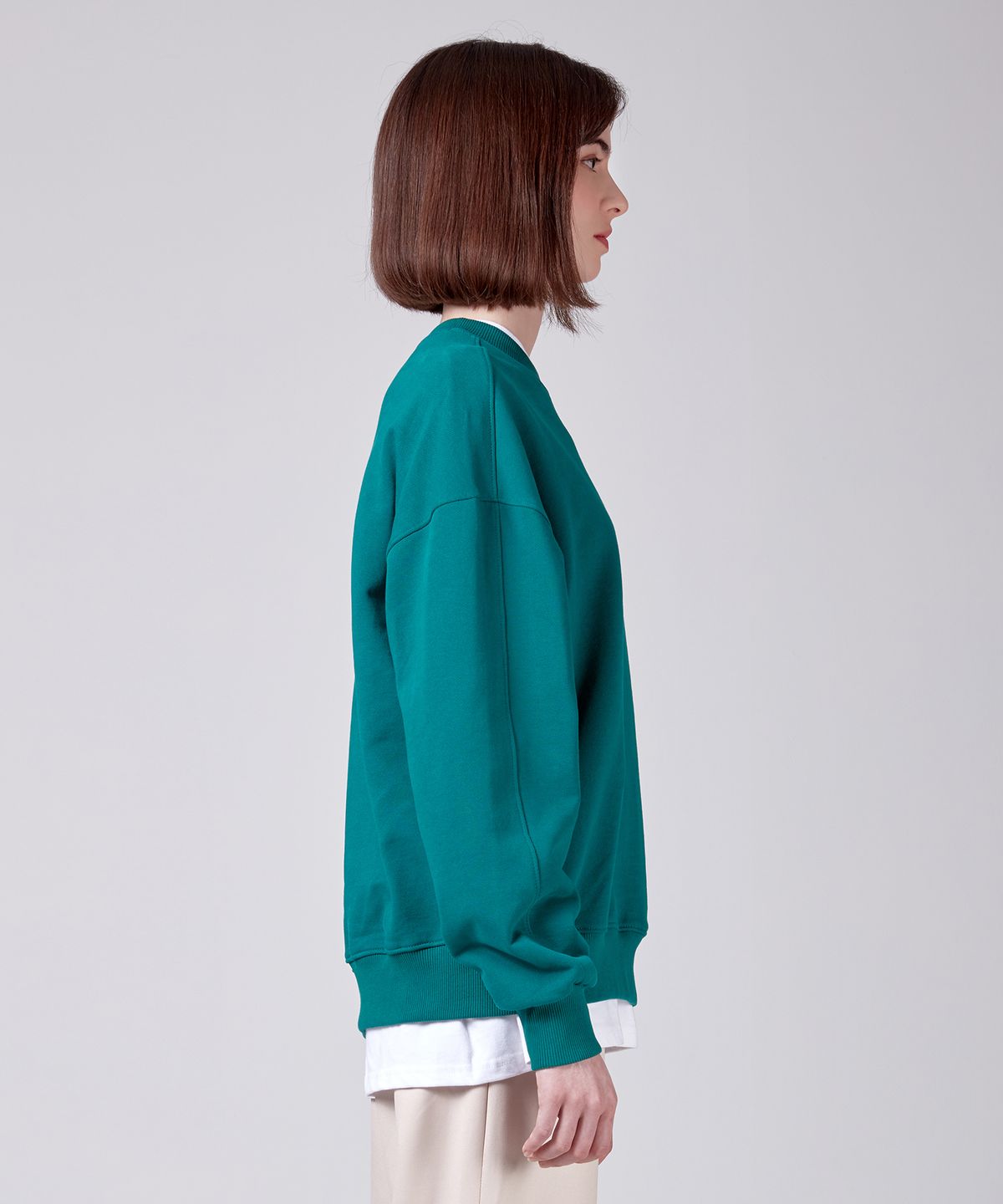 에스에스큐알(SSQR) Unisex Embroidered Sweatshirt VAN_01_GREEN_MEDIUM