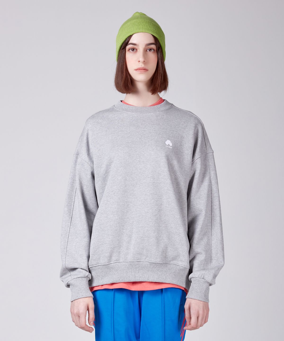 에스에스큐알(SSQR) Unisex Embroidered Sweatshirt VAN_01_M.GRAY_MEDIUM