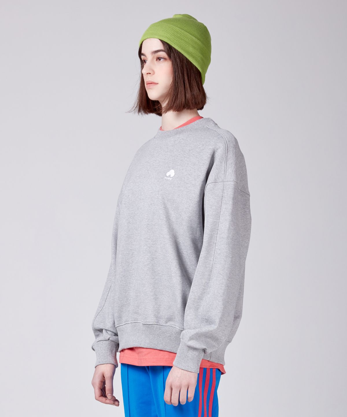 에스에스큐알(SSQR) Unisex Embroidered Sweatshirt VAN_01_M.GRAY_MEDIUM