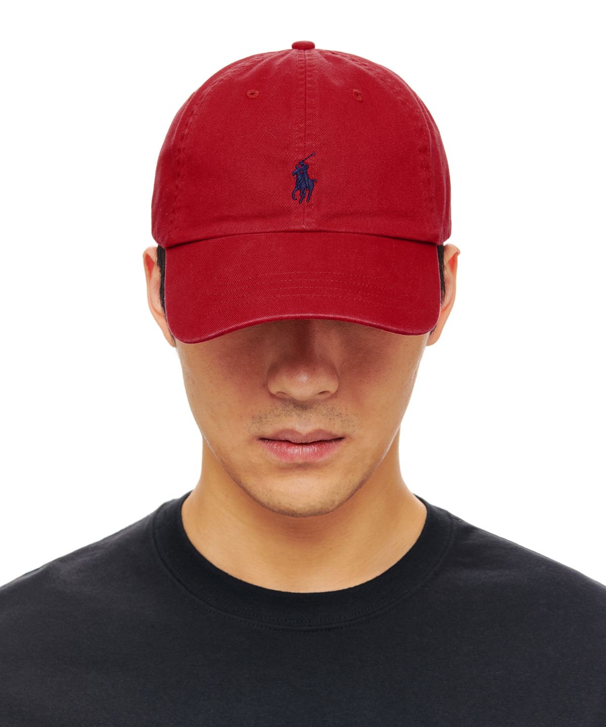 폴로 랄프 로렌(POLO RALPH LAUREN) 코튼 치노 베이스볼 캡 - 레드