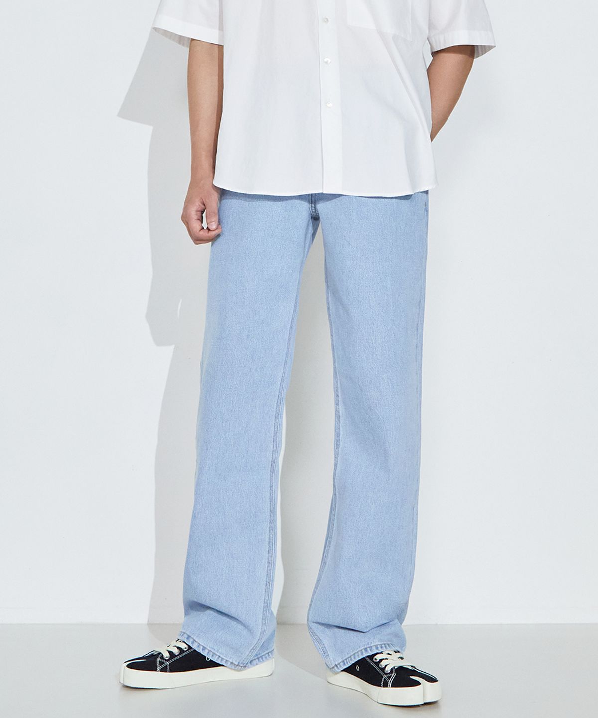 오더아카이브(ORDER ARCHIVE) Minimal wide jeans - 라이트블루
