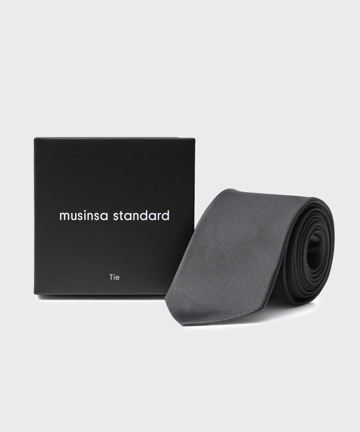 무신사 스탠다드(MUSINSA STANDARD) 실크 솔리드 넥타이 [그레이]