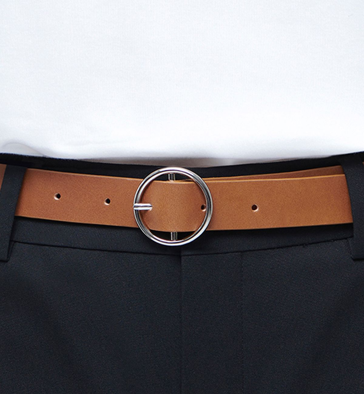 무신사 스탠다드 우먼(MUSINSA STANDARD WOMAN) 우먼즈 서클 이탈리안 레더 벨트_22mm