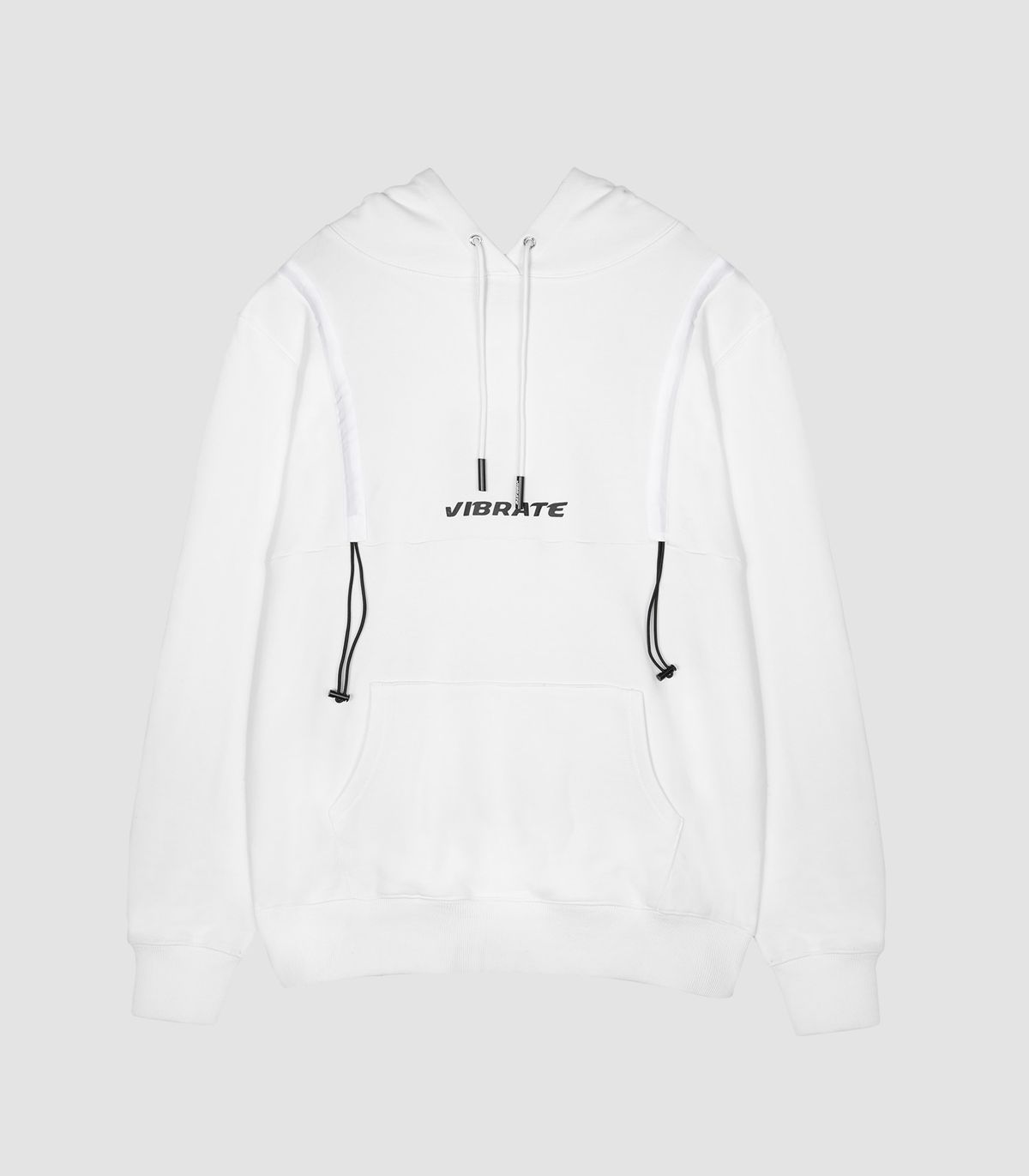 바이브레이트(VIBRATE) STRING POINT BASIC HOODIE (WHITE)